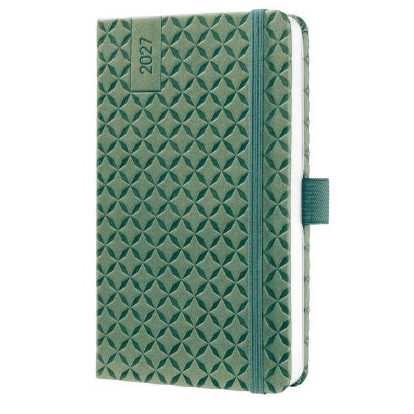 2 Stück Sigel Buchkalender 7J134, Jolie, grün, 1 Woche / 2 Seiten, 9,5x15cm (ca. A6), 2027 4004360764578 Sigel