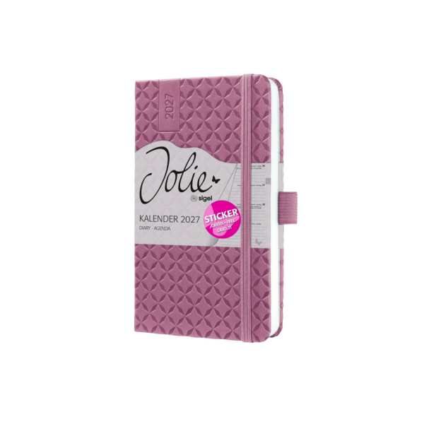 2 Stück Sigel Buchkalender 7J128, Jolie, dunkelrot, 1 Woche / 2 Seiten, 9,5x15cm (ca. A6), 2027 4004360764660 Sigel