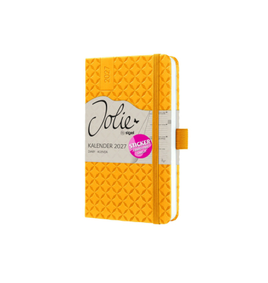 Buchkalender 7J116, Jolie, gelb, 1 Woche / 2 Seiten, 9,5x15cm (ca. A6), 2027