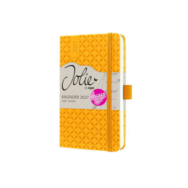 2 Stück Sigel Buchkalender 7J116, Jolie, gelb, 1 Woche / 2 Seiten, 9,5x15cm (ca. A6), 2027 4004360764752 Sigel