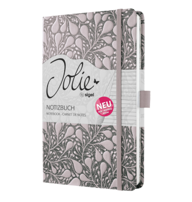 Notizbuch JN361, Jolie Beauty, schwarz/ros&eacute;, A5, liniert, 80g, 87 Blatt / 174 Seiten
