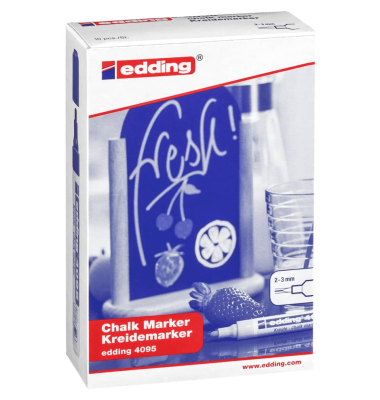 Windowmarker Kreidemarker, 4095-999, Etui, 10-farbig sortiert, 2-3mm, Rundspitze