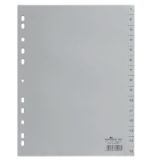 Register Plastik f&uuml;r A4 1-15 grau