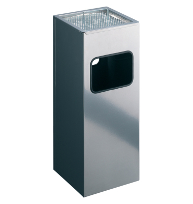 Papierkorb 3331 23, 17 Liter + 2 Liter, eckig, silber-metallic