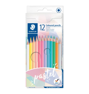Farbstifte 12ST Pastell sortiert