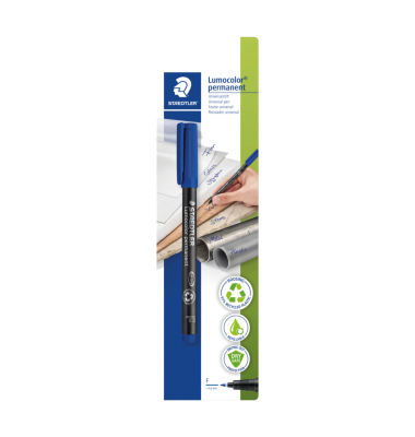 Folienstift Lumocolor, 318-3 BKDA, blau, 0,6mm, Rundspitze, nachf&uuml;llbar