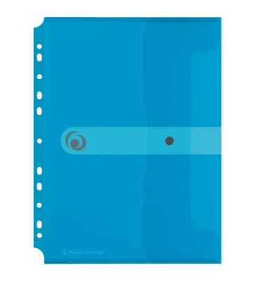 Dokumententasche Easy orga to go 300000735, A4, blau/transparent, Polypropylen, Druckknopfverschluss