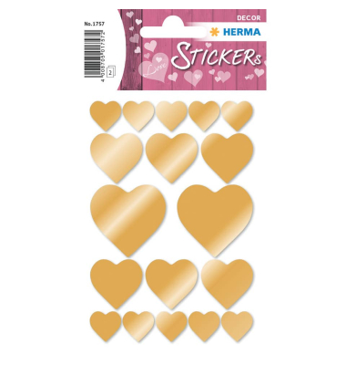 Schmucketikett Decor Herzen gold