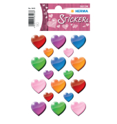 Schmucketikett bunte Herzen