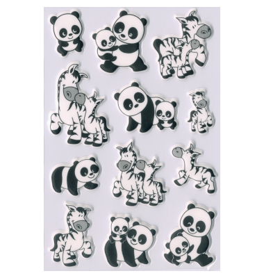 Schmucketikett Pandas+Zebras