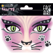 Sticker Face Art Pink Cat