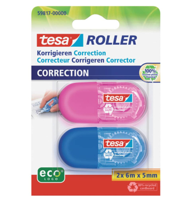 Korrekturroller 59817-00000-00 blau und rosa, 5mm 