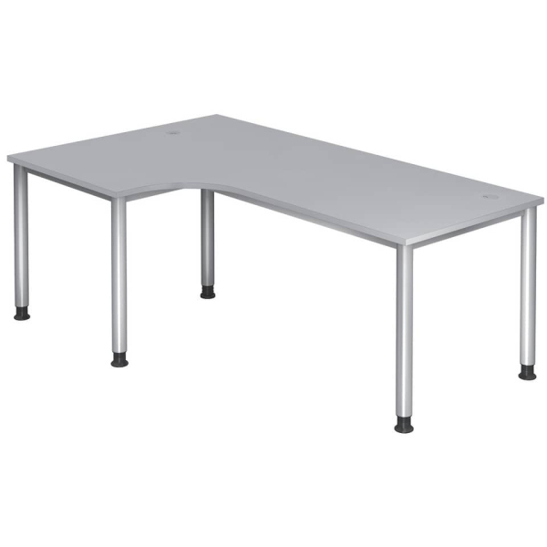 Hammerbacher Schreibtisch, L-Form, grau / silber  Hammerbacher