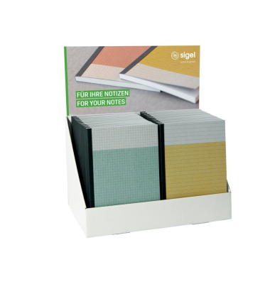 Notizbuch SF468, Recycling, farbig sortiert, A5, blanko, liniert,kariert, 80g, 100 Blatt / 200 Seiten