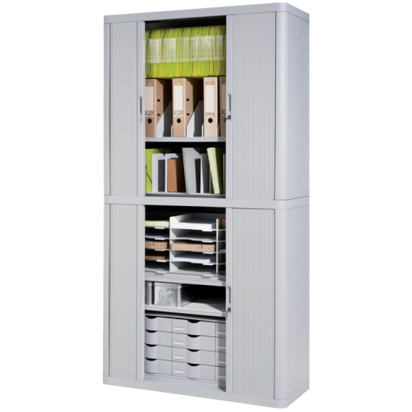 PAPERFLOW Rollladenschrank E2CT0003600028, abschließbar, grau, 110x204x41,5cm (BxHxT) 4255704332773 PAPERFLOW