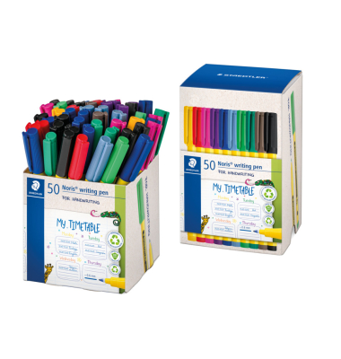 Fineliner Noris writing pen, 307-S CT50, gelb (Schreibfarbe: 50-farbig sortiert), 0,6mm