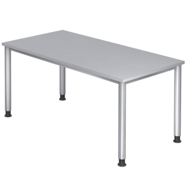 Schreibtisch HS, rechteckig, grau / silber
