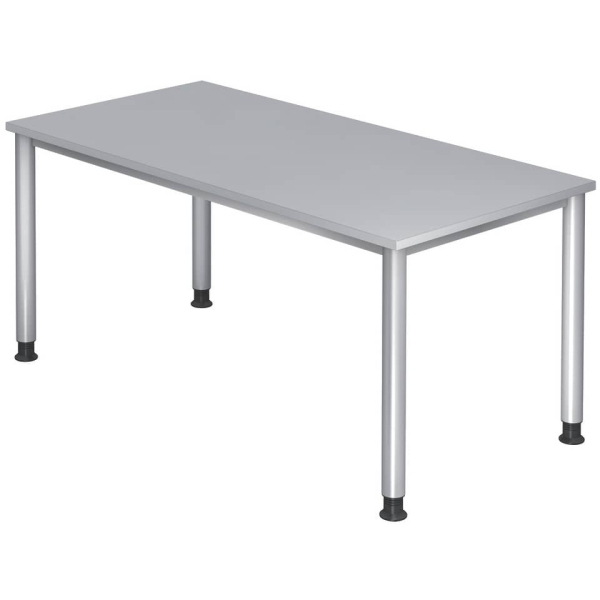 Hammerbacher Schreibtisch HS, rechteckig, grau / silber  Hammerbacher