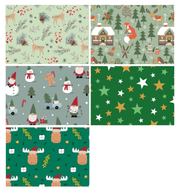 Weihnachtlicher Offset 2m x 70cm sortiert gr&uuml;n