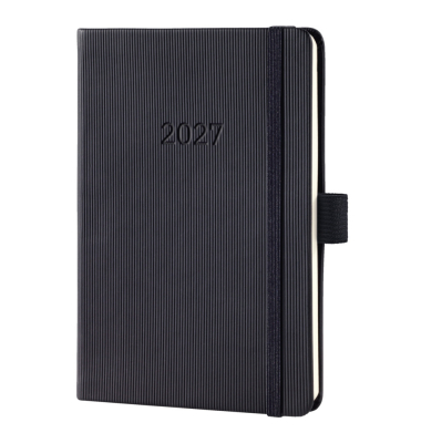 Buchkalender C2713, Conceptum, schwarz, 1 Woche / 2 Seiten, 10,8x15,1cm (ca. A6), 2027