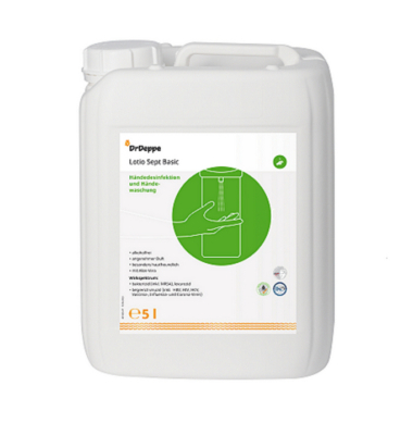 Handdesinfektion 601342 Lotio Sept Basic, parf&uuml;mfrei, 5 l, Kanister