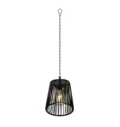 Solar H&auml;ngelampe wicker schwarz