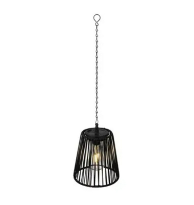 Solar H&auml;ngelampe wicker schwarz