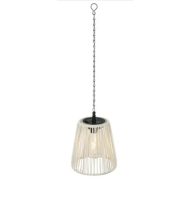 Solar H&auml;ngelampe wicker wei&szlig;