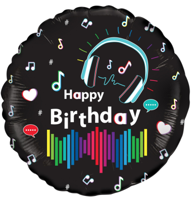 Folienballon Media Music Birthday