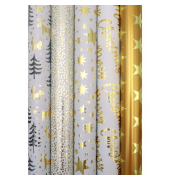 Weihnachtlicher Metallicpapier 1.5m2mx70cm sort.