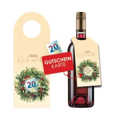 Weihnachtlicher Flaschenanh&auml;nger  sortiert