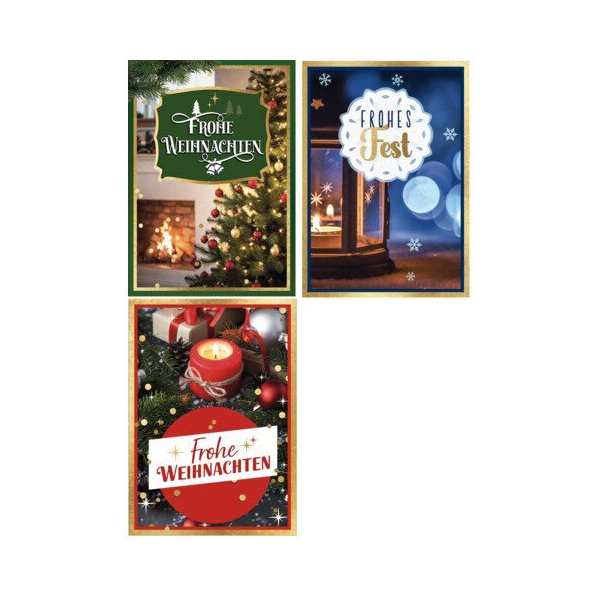10 Stück Apollo Weihnachtskarte m.Sound sortiert 4042864979852 Apollo
