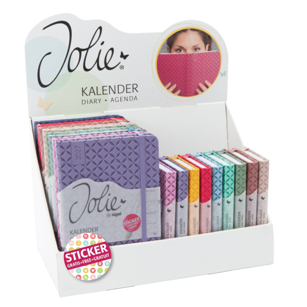 Sigel Buchkalender SF582, Jolie Flair 2027, bunt, 1 Woche / 2 Seiten, 13,5x20,3cm und 9,5x15cm (ca. A5 und ca. A6), 2027 4004360761775