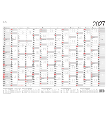 Plakatkalender 17500, 14 Monate / 1 Seite, 70,7x100cm  (B1), 2027