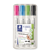 Boardmarker Lumocolor 351, 351-WP4-1, Etui, pink, hellblau, hellgr&uuml;n, schwarz, 2mm Rundspitze