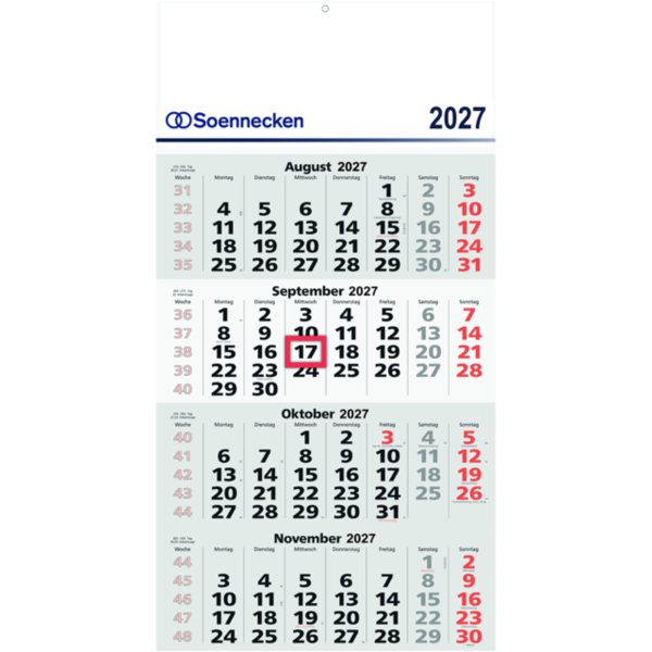 Soennecken Wandkalender 5097-27, 30x60cm (BxH), 2027 4003630037374 Soennecken