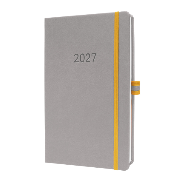 Sigel Buchkalender L2704, Linescape, hellgrau/gelb, 1 Woche / 2 Seiten, 14,8x21,3cm (ca. A5), 2027 4004360766657 Sigel