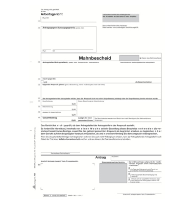 Mahnbescheid A4 SD