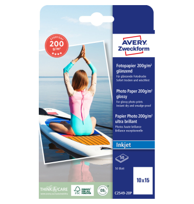 Fotopapier C2549-20P, 200g wei&szlig;