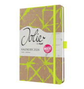 Buchkalender J6801, Jolie, braun, neon-gelb, 1 Woche / 2 Seiten, 2027