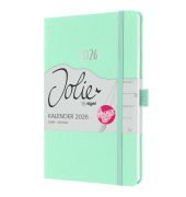 Buchkalender J6409, Jolie, mintgr&uuml;n, 1 Woche / 2 Seiten, 2026