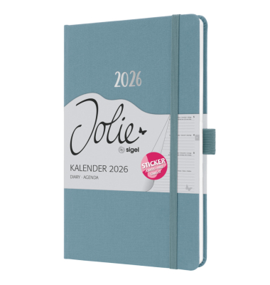 Buchkalender J6401, Jolie, blau, 1 Woche / 2 Seiten, 2026