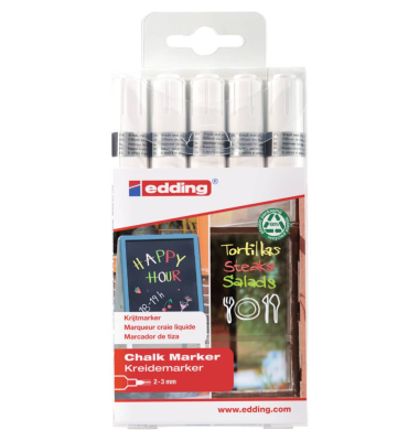 Windowmarker Kreidemarker, 4095-5049, Etui, wei&szlig;, 2-3mm, Rundspitze