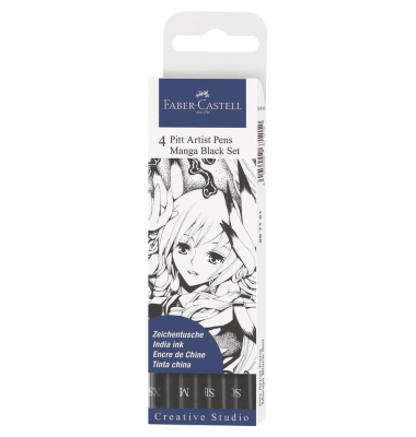 Tuschestift 4ST Manga schwarz