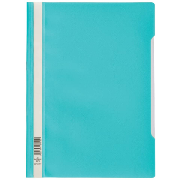 50 Stück Durable Schnellhefter Standard 2573 20, A4, türkis, Polypropylen, 80g, Vorderdeckel transparent 4005546217505 Durable