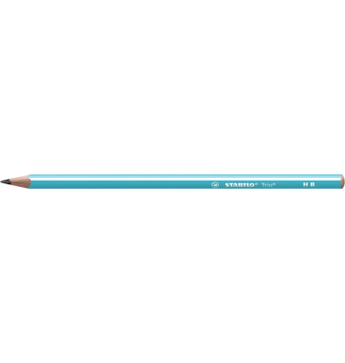 Bleistift, 369/02-HB, H&auml;rte HB, blau mit wei&szlig;en Kantenstreifen