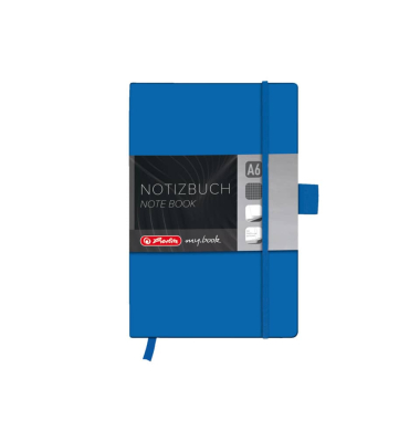 Notizbuch 300000767, blau, A6, kariert, 80g, 96 Blatt / 192 Seiten
