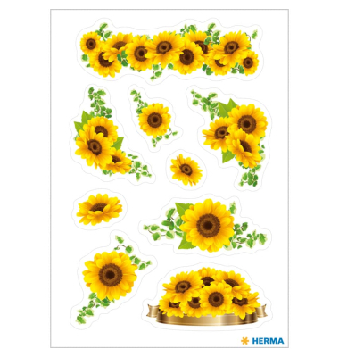 Schmucketikett Decor Sonnenblumen