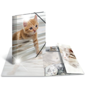 Gummizugmappe Glossy Tiere 19328, A4 bunt Polypropylen (PP), f&uuml;r ca. 200 Blatt  (80 g/m&sup2;), mit 3 Einschlaglaschen