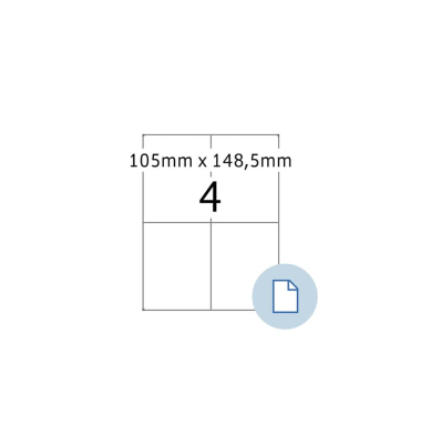 Folienetiketten 105x148,5 wei&szlig;